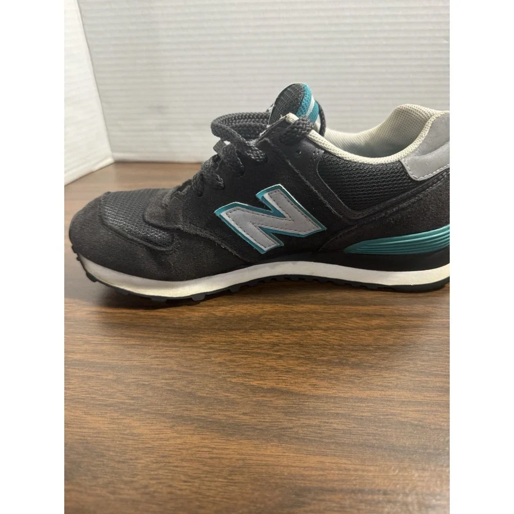 New Balance 574 Navy Blue Turquoise Sneakers‎ Shoes Women's 8